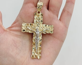 14K NUGGET CROSS Pendant L