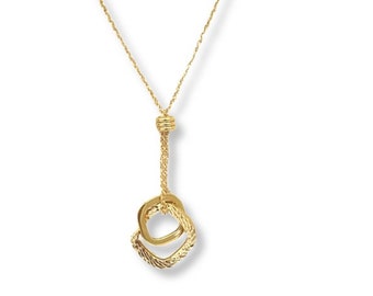 14K Double Square Necklace