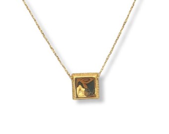 14K Square pendant Necklace