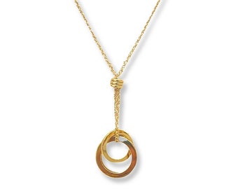 14K Double Circle Necklace