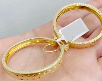 14K DIAMOND HOOPS