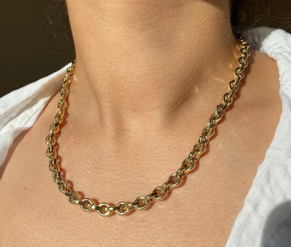 14K Hexagon Open Link - Etsy