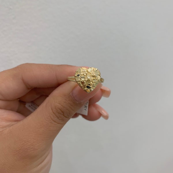 14K NUGGET HEART RING