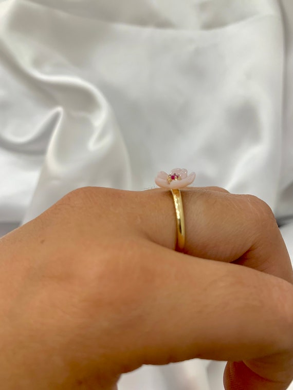 14K Flower Ring (rg9507 - Etsy