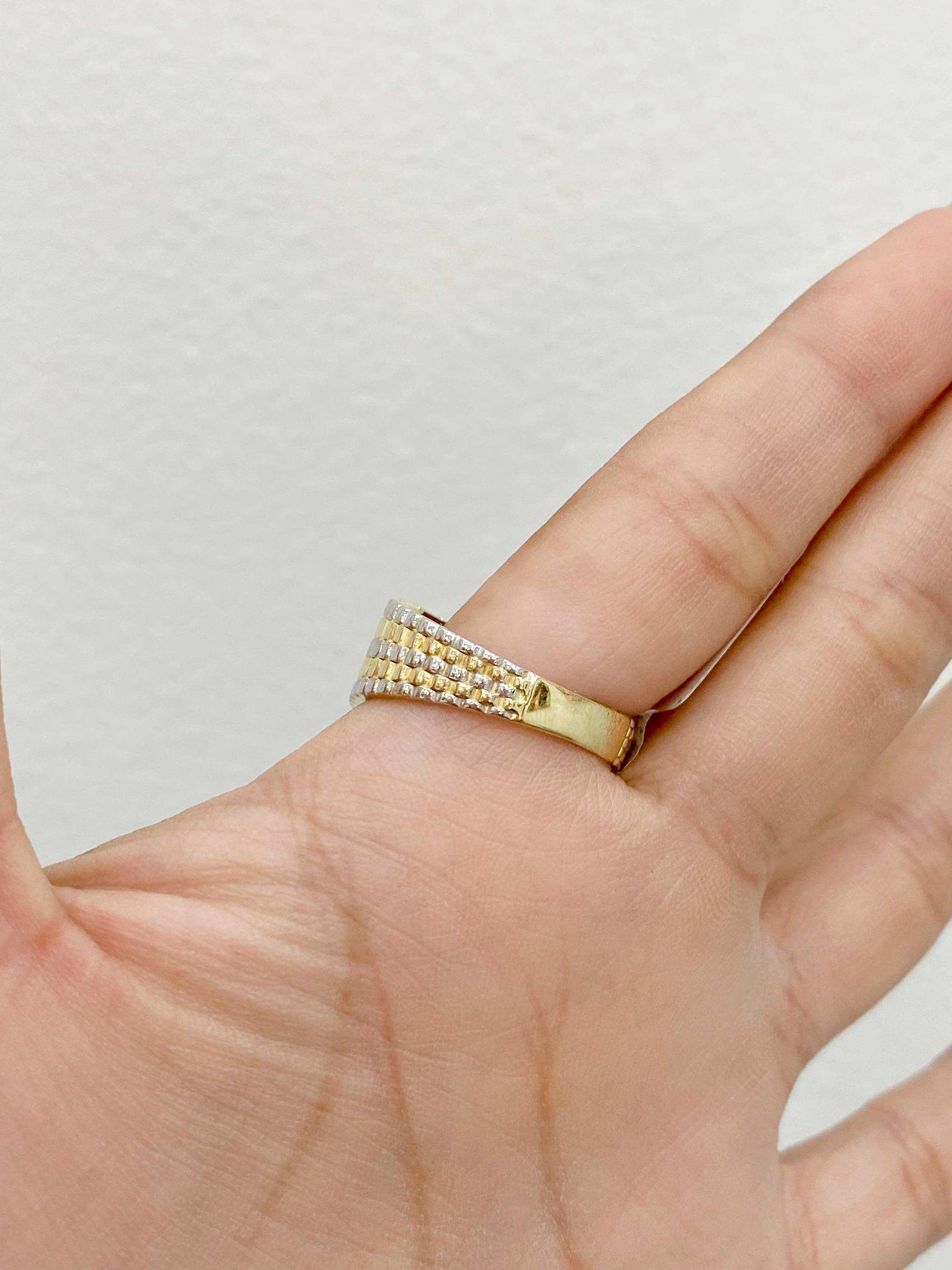 14K Two Toned Dollar Sign Ring - Etsy