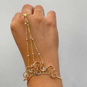 14K 3 Tone Butterfly Skirt Beaded Clone Bracelet
