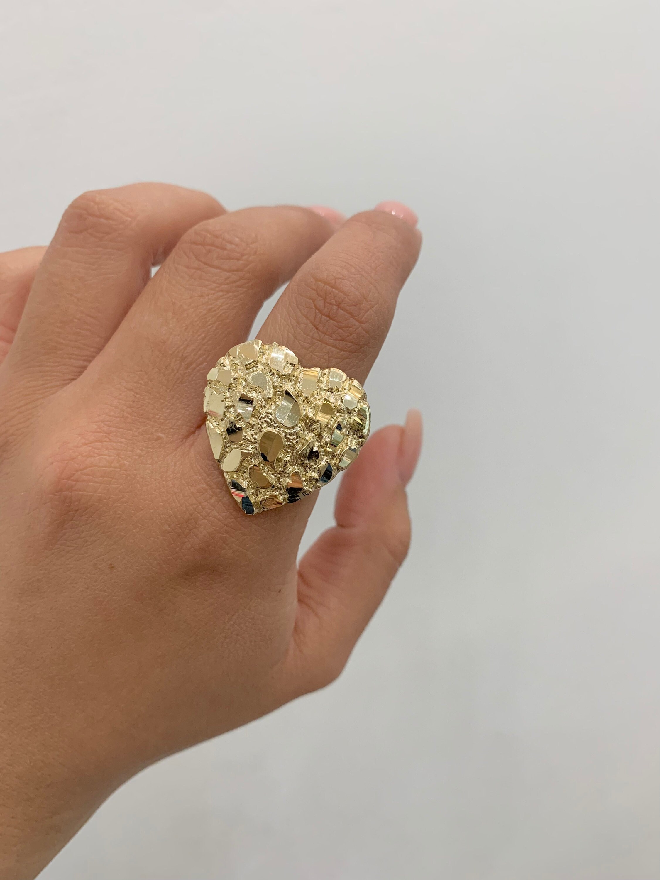 Gold heart shop nugget ring