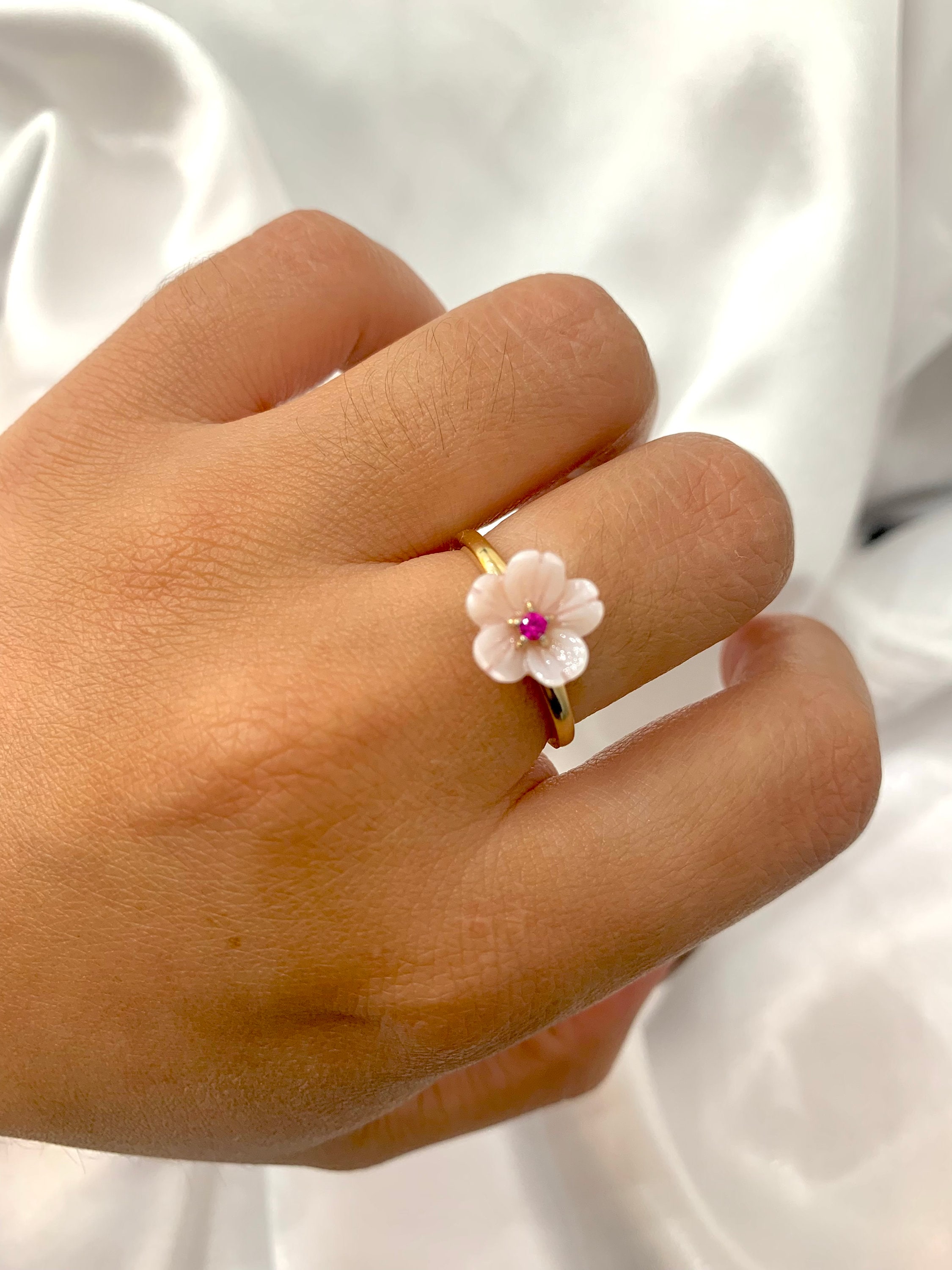 14K Flower Ring (rg9507 - Etsy