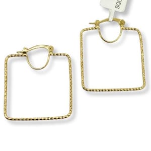 14K Square Hoop Earrings