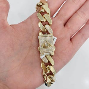 14K 15MM 9” MONACO BRACELET