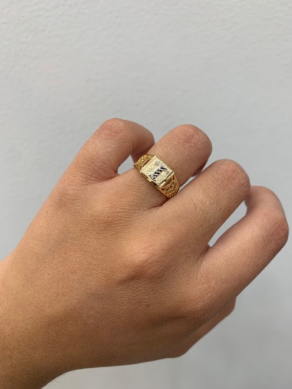 14K INITIAL RING - Etsy