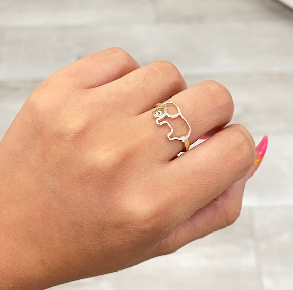 Elephant Outline Ring Elephant Outline Ring