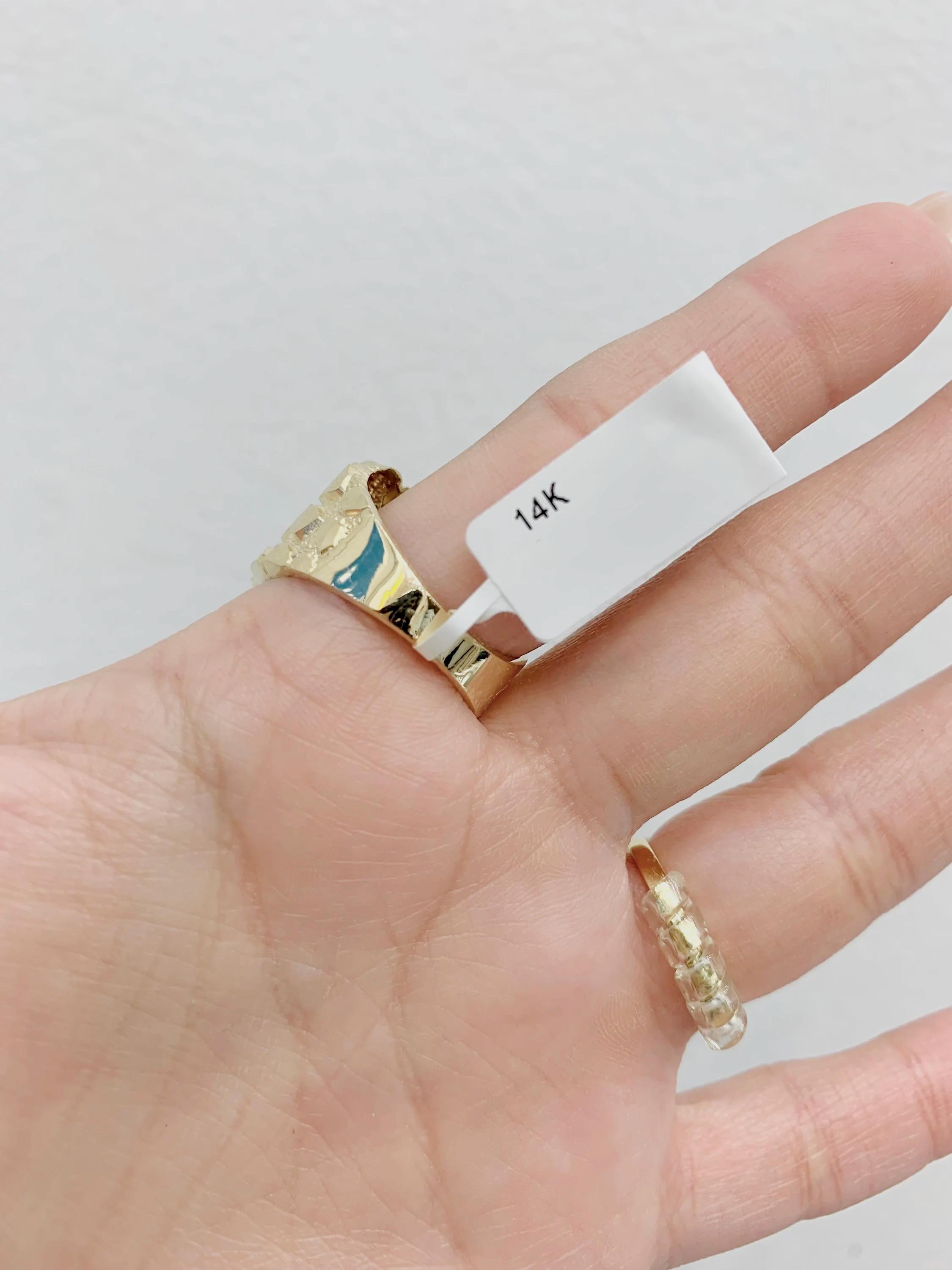 14K CZ NUGGET RING - Etsy