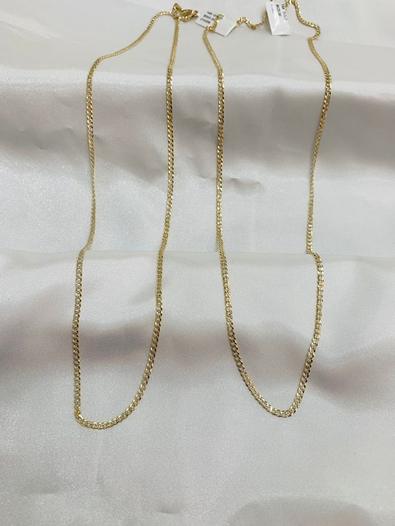 14K 2mm Cuban Link 2 Tone Chain - Etsy Canada