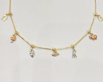 14K Good Luck Charm Bracelet