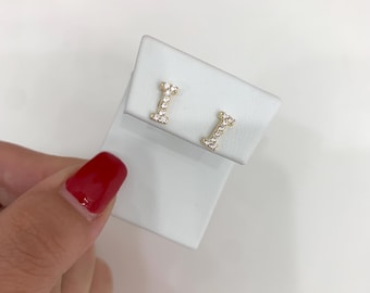 14K LETTER I EARRINGS