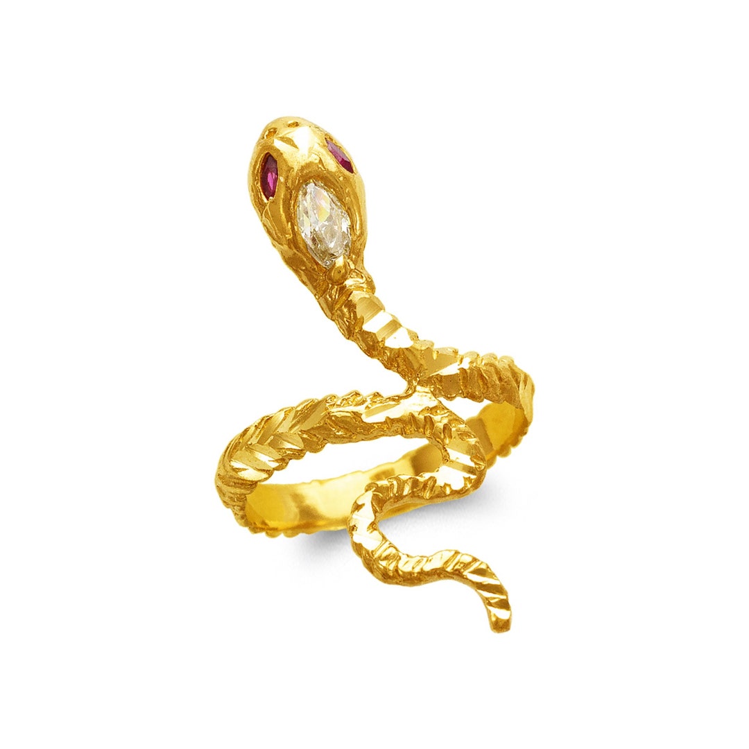 14k Vintage Snake Ring Etsy