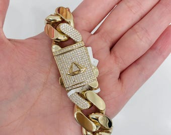 14K 19MM 9” MONACO BRACELET
