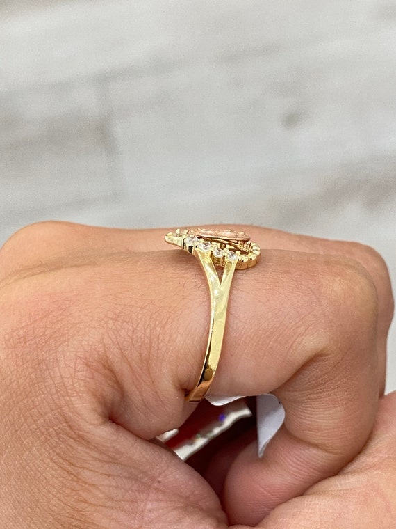 Virgin Mary Ring, 14K Gold Filled Religious Medallion Ring