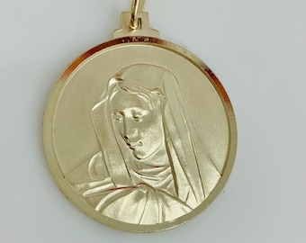 14K VIRGIN MARY ROUND Pendant