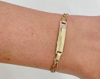 14K Baby Bracelet with Virgin Mary