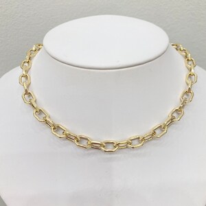 14K Diamond Large Open Link Chain
