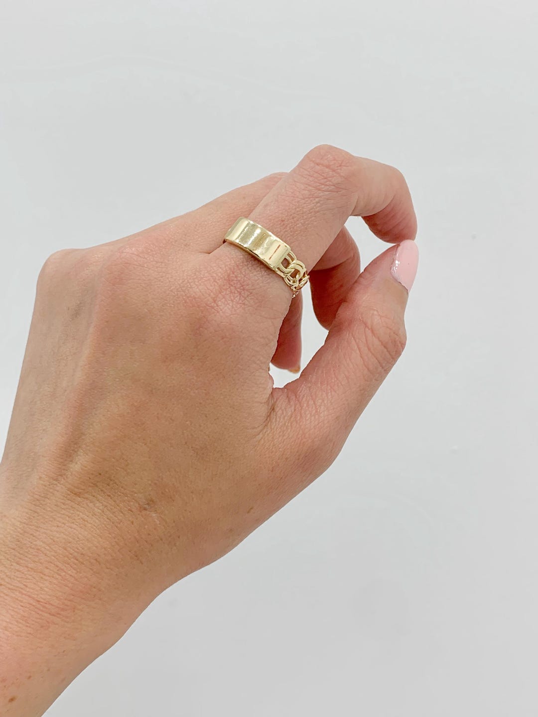 指輪・リング togo old button ring no.3 14K Chino Link Ring - Etsy Canada