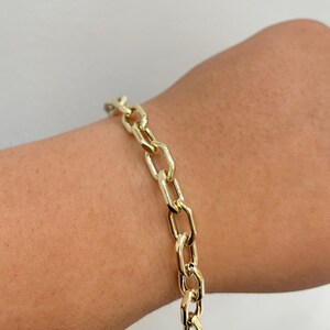 14K Diamond Large Open Link Bracelet