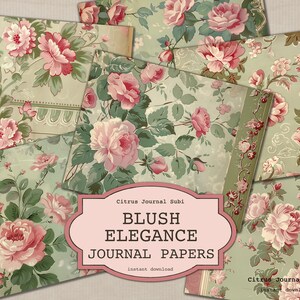 Vintage Roses Junk Journal, Floral Junk Journal, Junk Journal Collage, Printable Journal, Wallpaper Rose, Junk Journal, Vintage Wallpaper