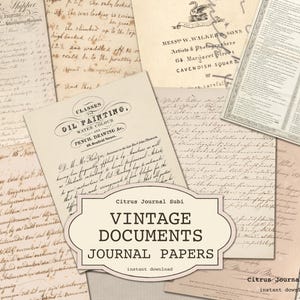 Diario basura vintage, Documentos antiguos, Diario basura neutro, Diario imprimible, Páginas de diario, Diario digital, Carta antigua, Diario basura