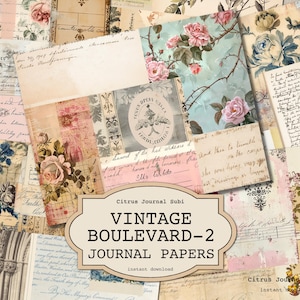Vintage Junk Journal, Shabby Chic Junk Journal, Collage vintage de Junk Journal, Journal imprimable, Journal floral indésirable, Insert de journal roses