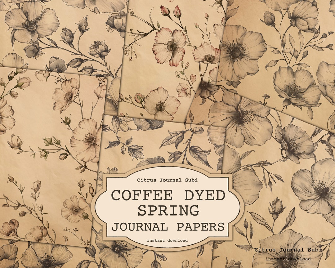 Coffee Dyed Junk Journal, Spring Junk Journal, Junk Journaling, Neutral ...