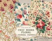 Shabby Chic Roses, Junk Journal, Floral Junk Journal, Digital Journal, Printable Paper, Vintage Journal, Vintage Roses, Victorian Journal