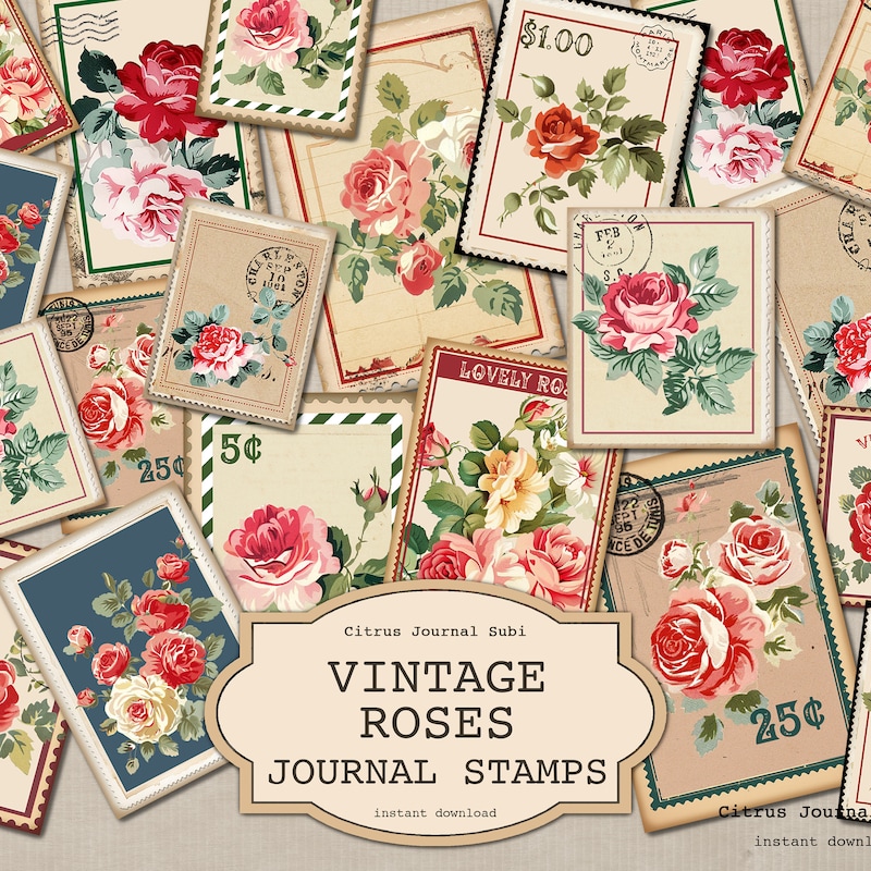 Rose Stamp Etsy Rose Stamp Etsy