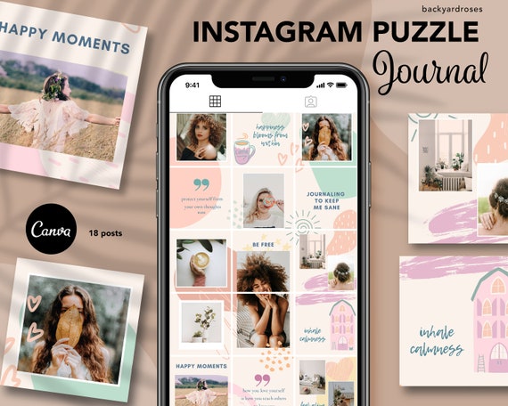 Instagram Puzzle Template Canva Instagram Puzzle Feed - Etsy India