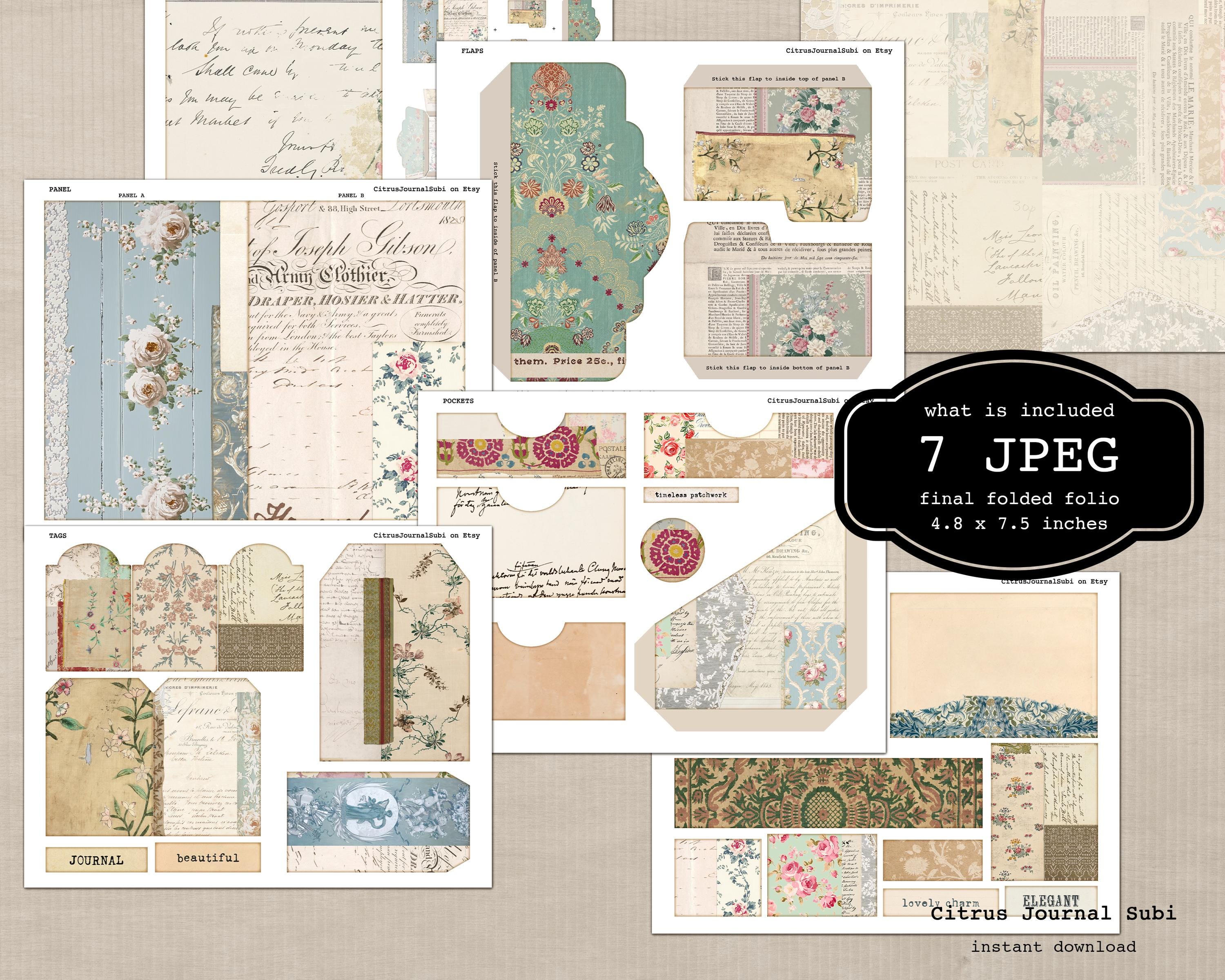 Shabby Chic Junk Journal Folio, Vintage Ephemera (digital Download) - Etsy