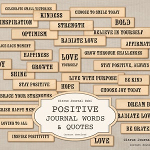 Palabras De Diario, Citas Positivas, Frases Felices, Citas De Collage, Palabras Para Diario, Palabras Digitales, Etiquetas De Palabras De Diario, Palabras Imprimibles Ephemera
