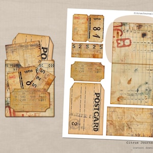 Vintage Library Loaded Pocket Tags, Number Labels (digital Download) - Etsy