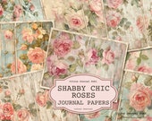 Shabby Chic Roses, Junk Journaling, Vintage Roses, Floral Journal, Spring Digital Kit, Shabby Journal, Roses Junk Journal, Pink Journal Kit