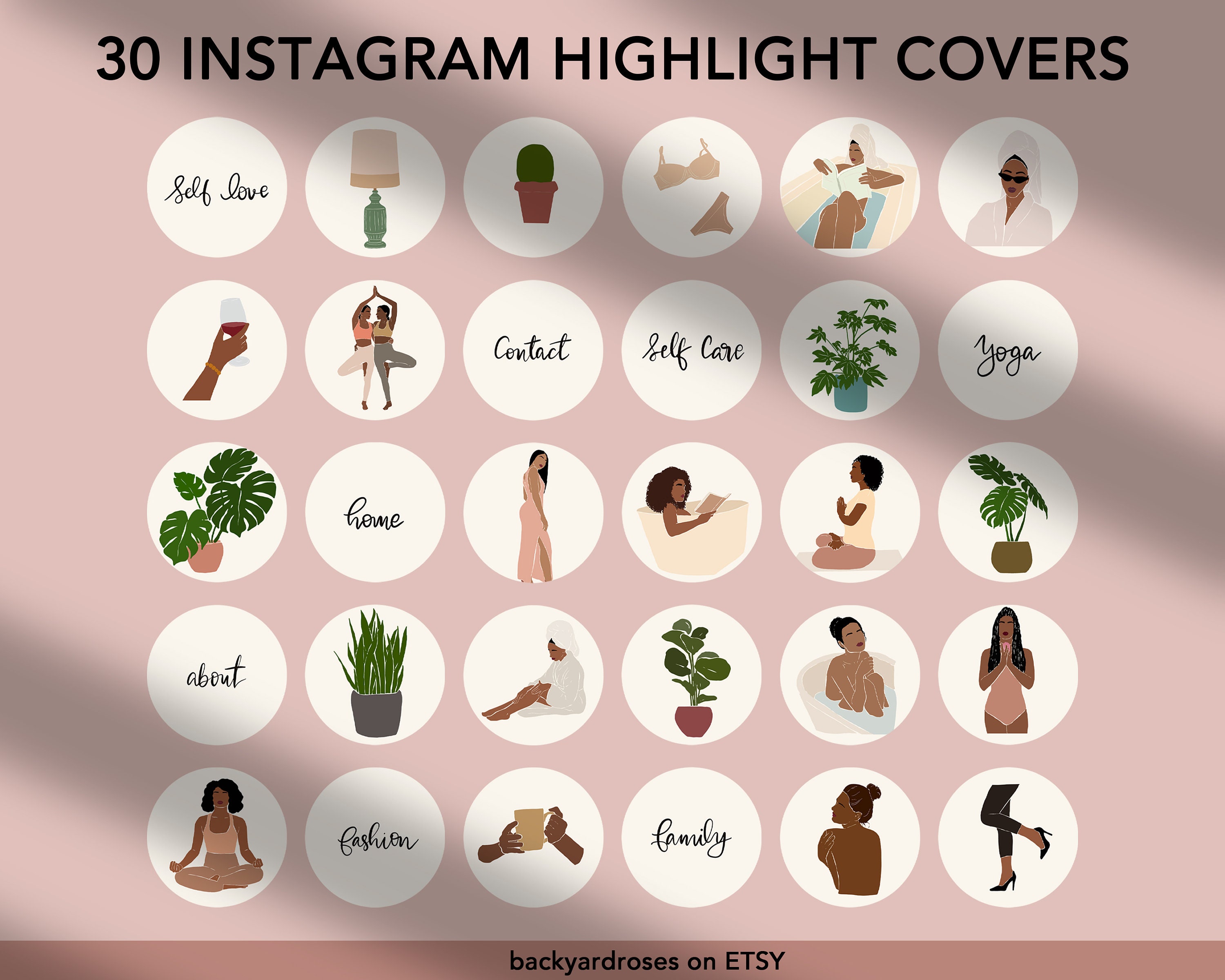 Self Care Icons Instagram Highlight Story Self Love | Etsy