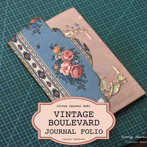 Vintage Folio, Junk Journal Folio, Trifold Folio, Vintage Wallpaper ...