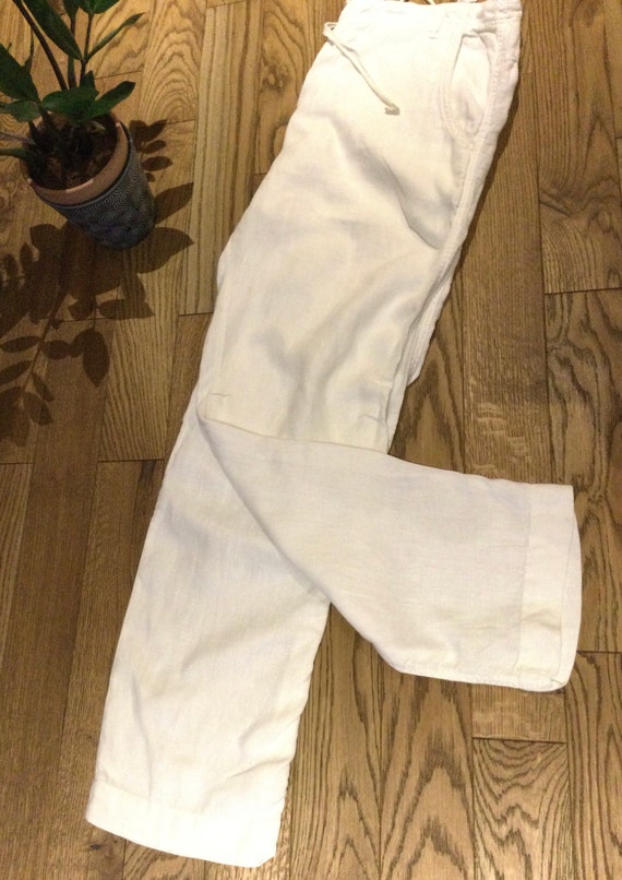Size 20 100% linen Zara ladies trousers white