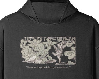 Vintage Rabbit Illustration Hoodie | Peter Rabbit | Thumbholes, Turtleneck | 100% Cotton