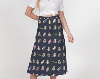 Books and Owls A-Line Midi Skirt