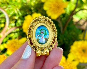 Hand-Painted Mini Monet Paintings | Gold Frame, Dollhouse Art