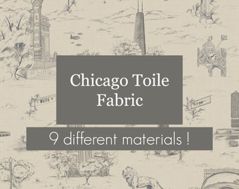 Chicago Toile De Jouy Fabric By The Yard | Custom Fabric | Craft Supplies | Chicago Gifts | Cute Fabric | Chicago Decor | Home Decor |