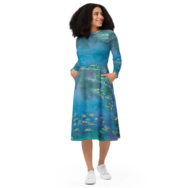 Watercolor Flowy Midi Dress main image 0