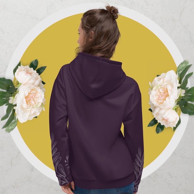 Women's Botanical Butterfly Hoodie | Cute Hoodies | Artist Gift | Botanical Art Inspired Clothing | Aesthetic Hoodies | Floral Shirt image 2
