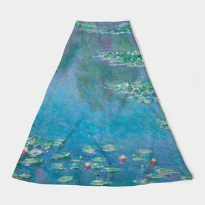 Monet Water Lilies Women's A-Line Midi Skirt | Art Inspired Clothing | Midi Skirt | Artistic Clothing | Cute | Painting | Artist image 6