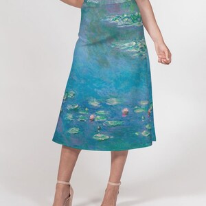 Monet Water Lilies Women's A-Line Midi Skirt | Art Inspired Clothing | Midi Skirt | Artistic Clothing | Cute | Painting | Artist image 5